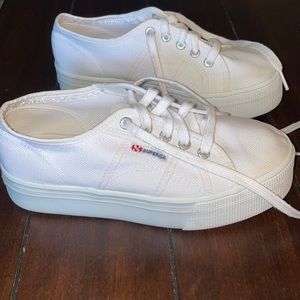 White platform superga sneakers